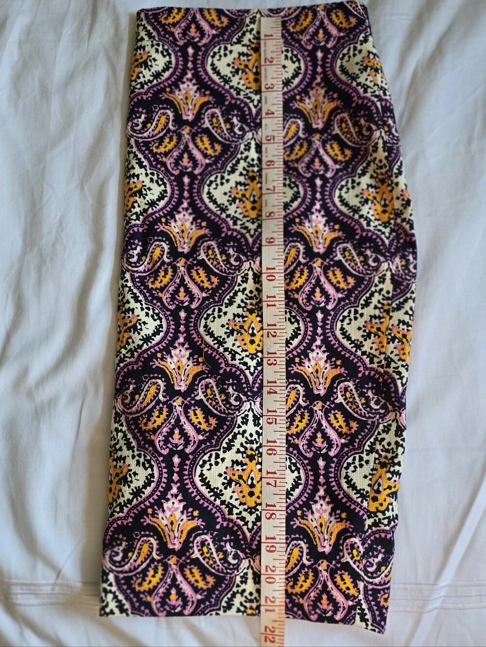 J. Crew Purple Patterned Midi Pencil Skirt career boho, retro preppy Style 10
